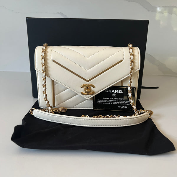 Chanel Reversed Chevron Envelope Flap Bag