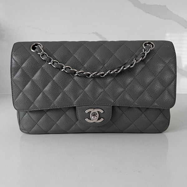 Chanel Grey Medium Double Flap