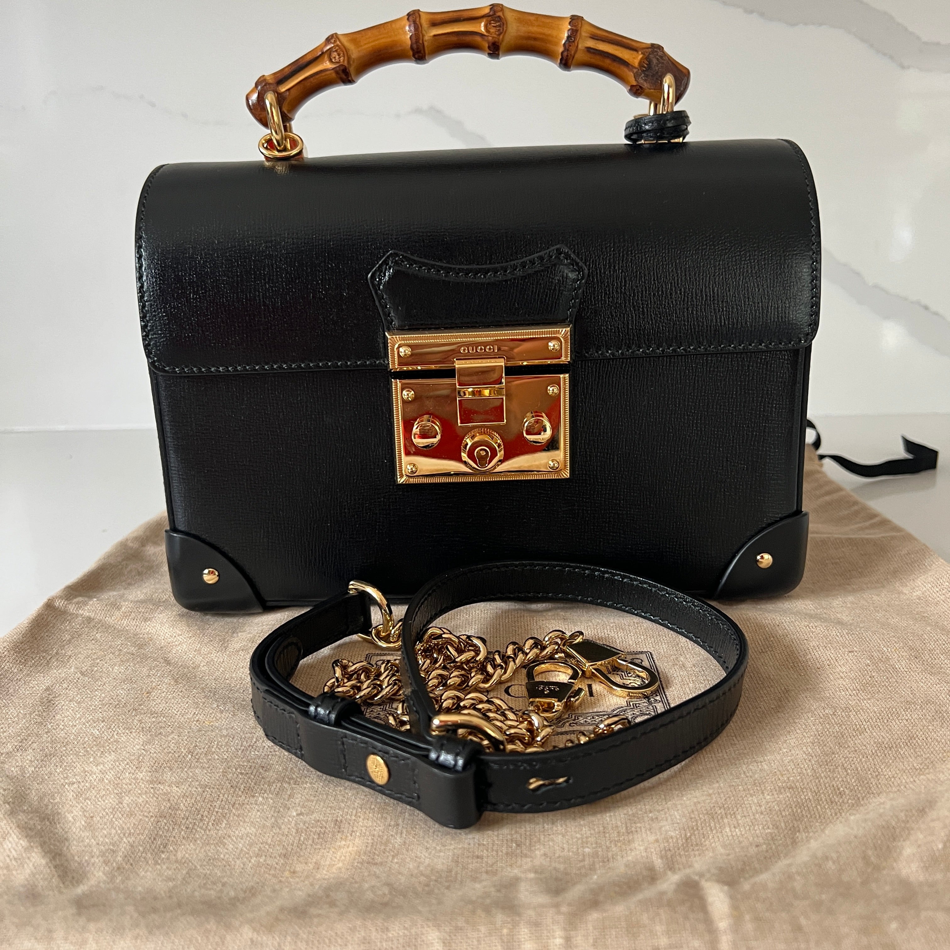 Gucci Small Padlock Bamboo Handle