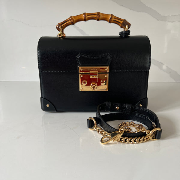 Gucci Small Padlock Bamboo Handle