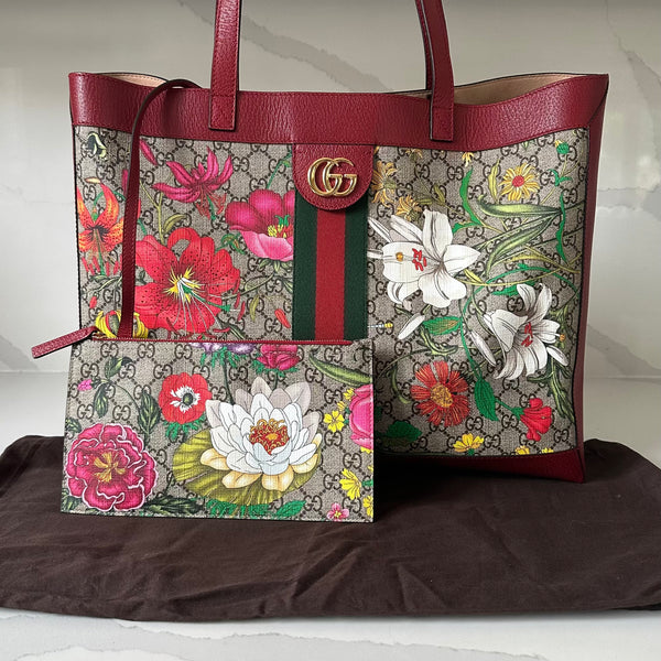 Gucci flora tote bag shop
