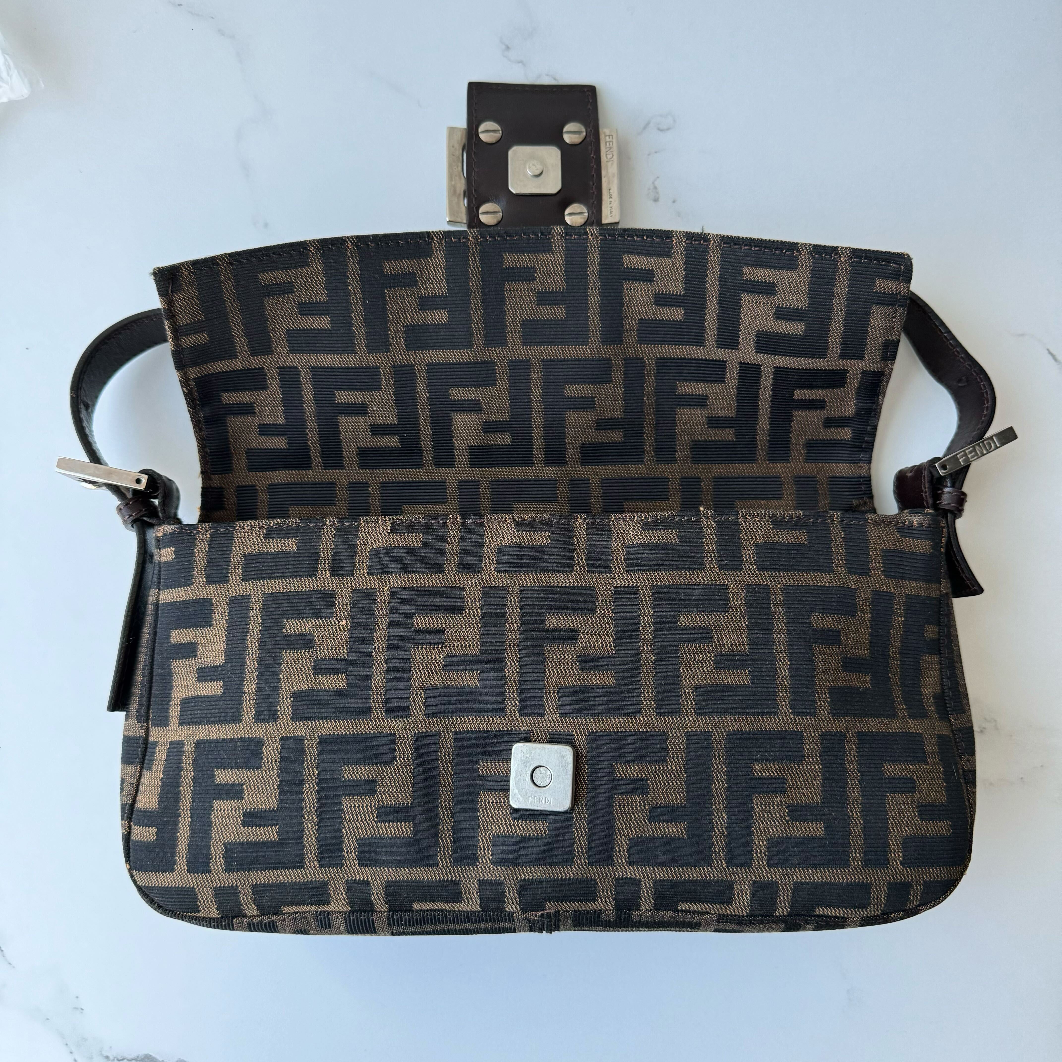 Fendi Zucca  Baguette Shoulder Bag