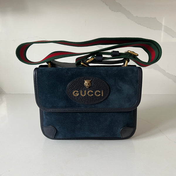 Gucci Suede Web Messenger Bag