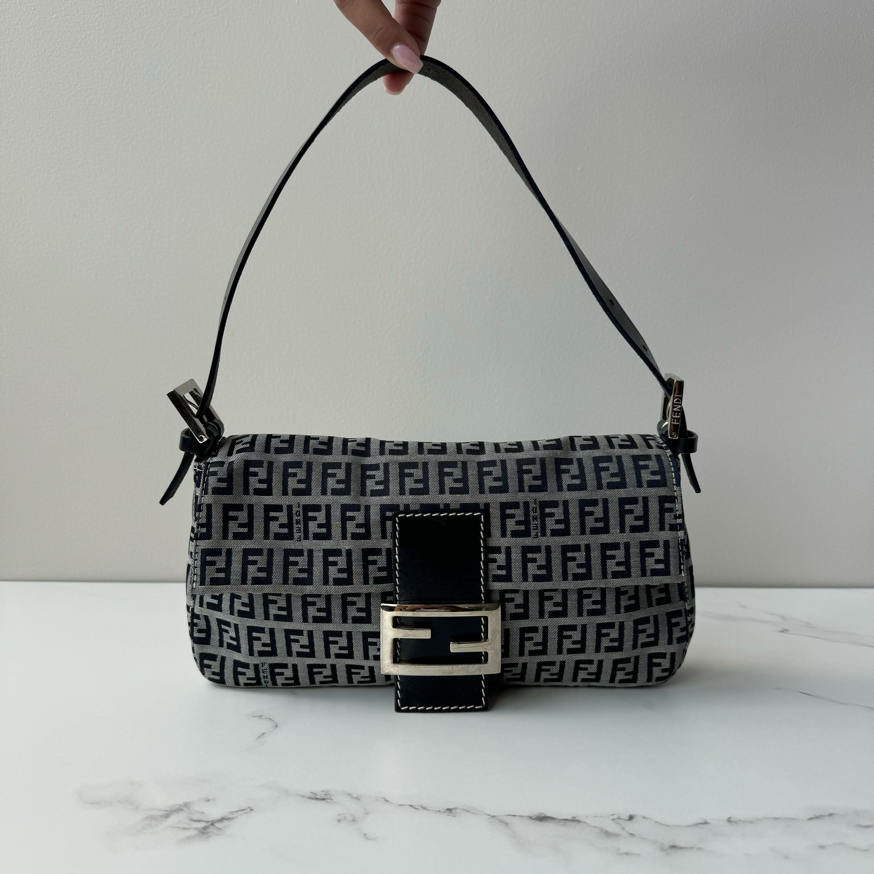 Fendi Zucca  Baguette Shoulder Bag