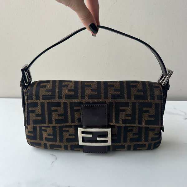 Fendi Zucca  Baguette Shoulder Bag