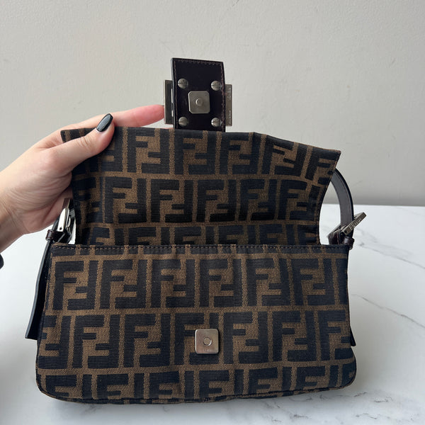 Fendi Zucca  Baguette Shoulder Bag