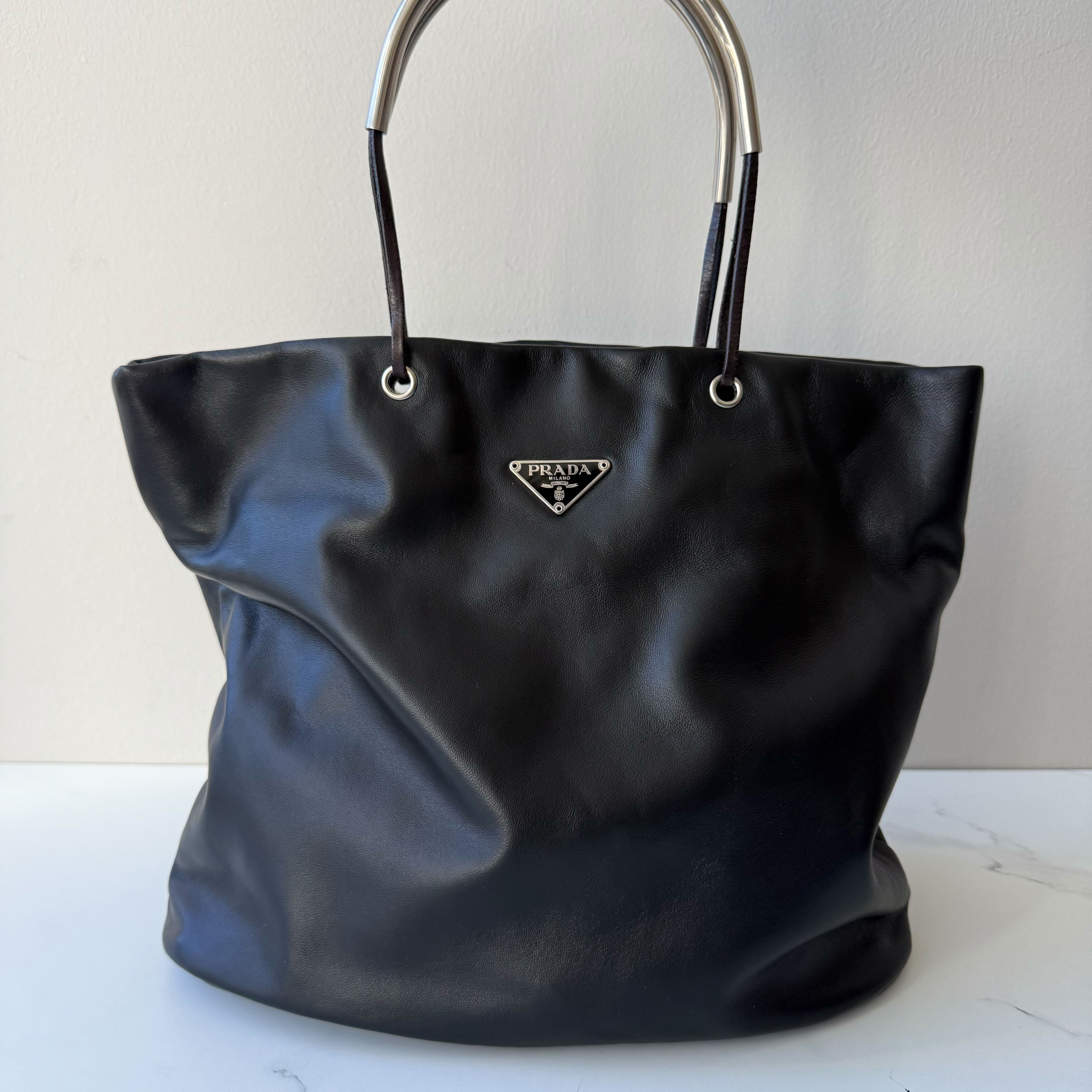 Prada Metal Handle Tote