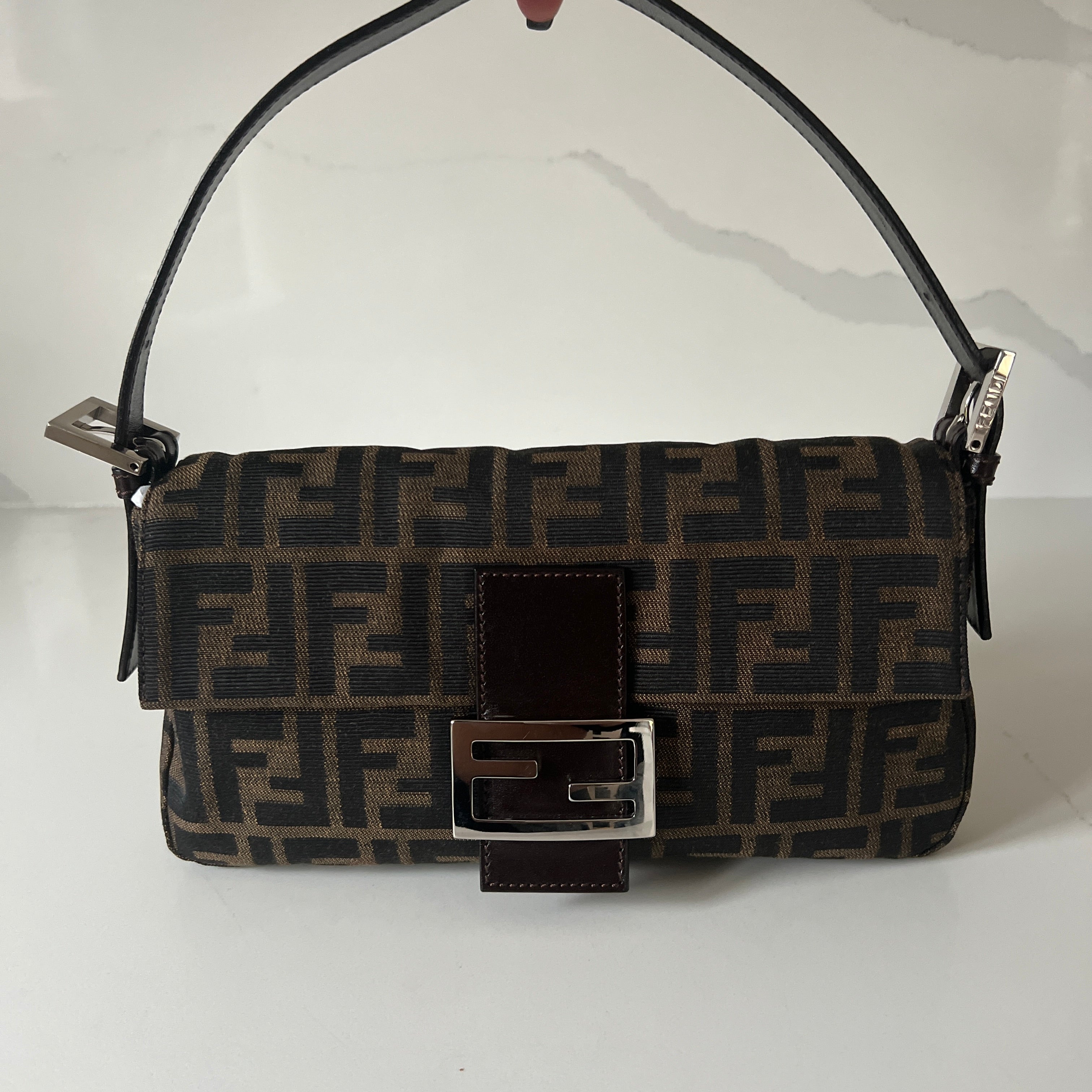 Fendi Zucca  Baguette Shoulder Bag