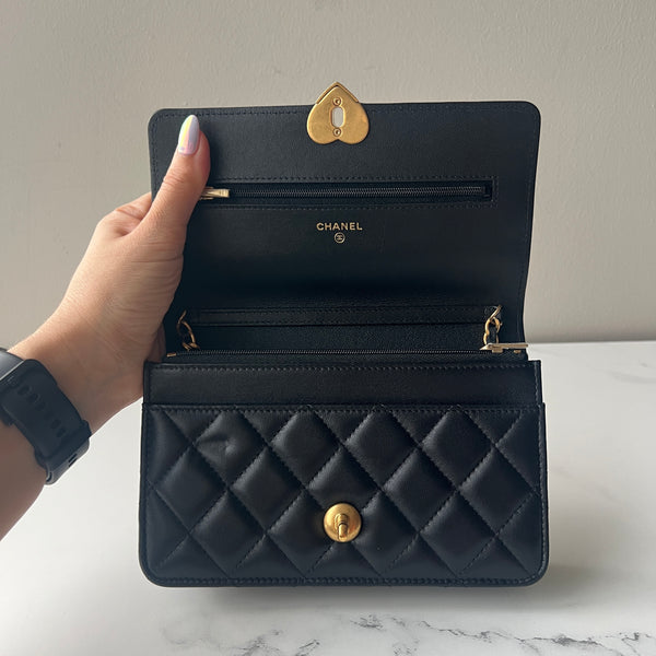 Chanel Heart Lock Wallet on Chain