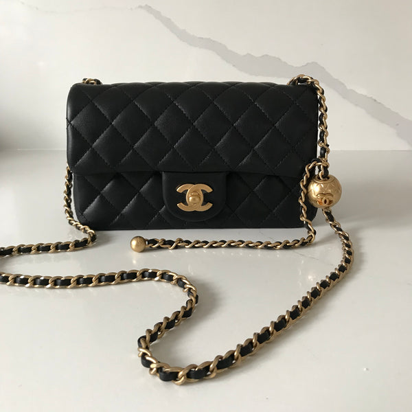 Chanel Mini Rectangular Flap Pearl Crush 21B Gray/Grey Quilted